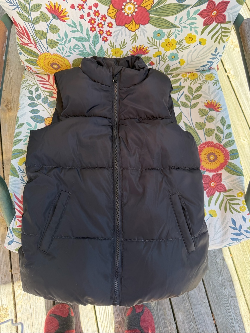 Cisono Kids Black Puffer Vest Size 8/10 Lightweight Quilted Zip Vest